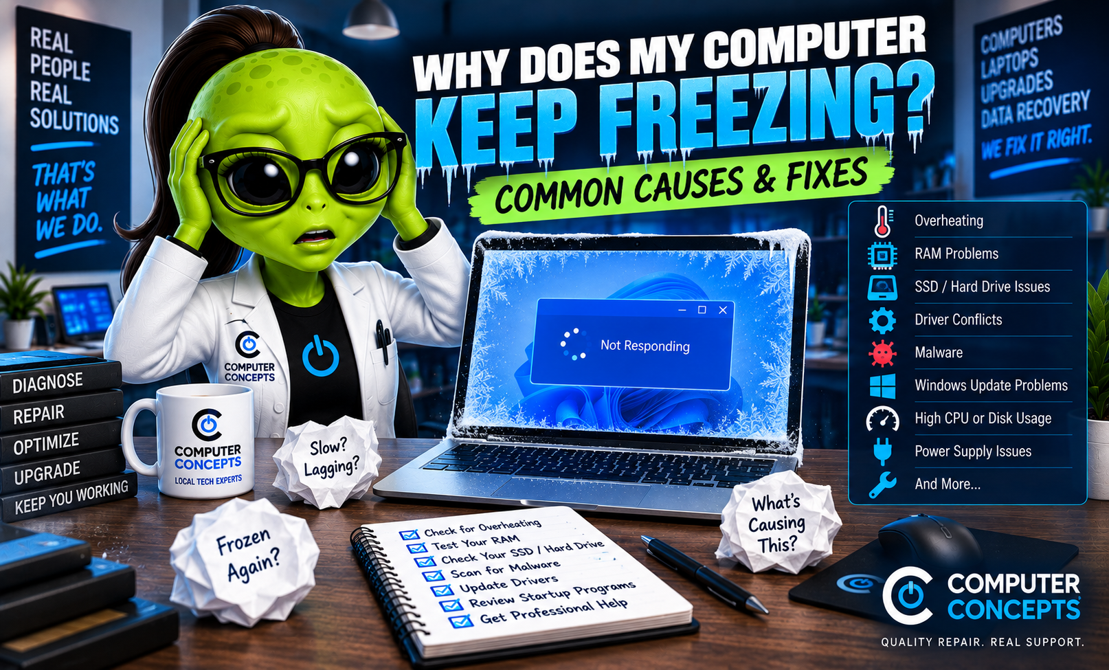Why a computer keeps freezing - causes and fixes
